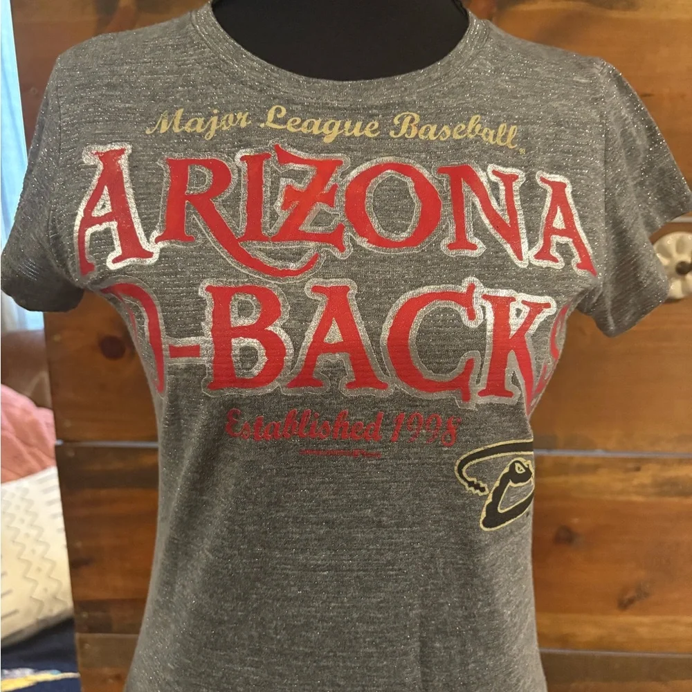 Women's Arizona D-Backs Gray Short Sleeve Tee - Picture 2 of 5